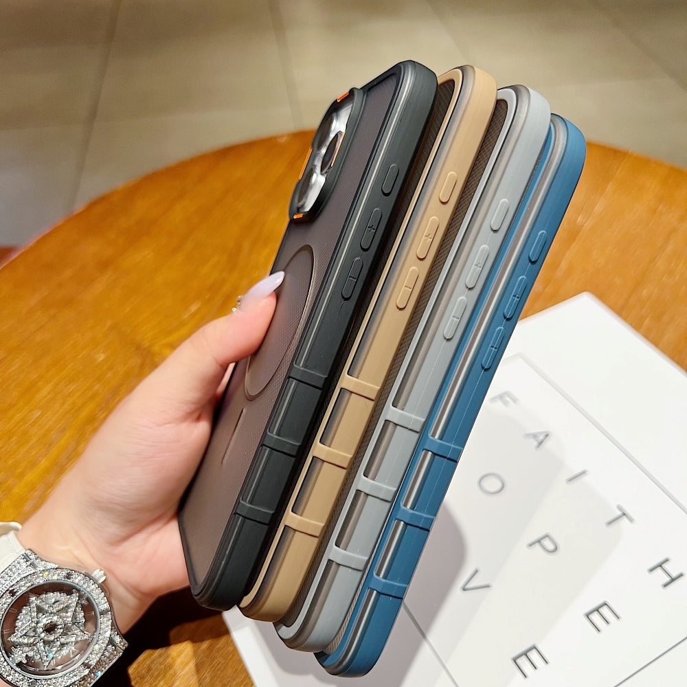 New Style Grid Pattern Fine Circle Magnetic Phone Case