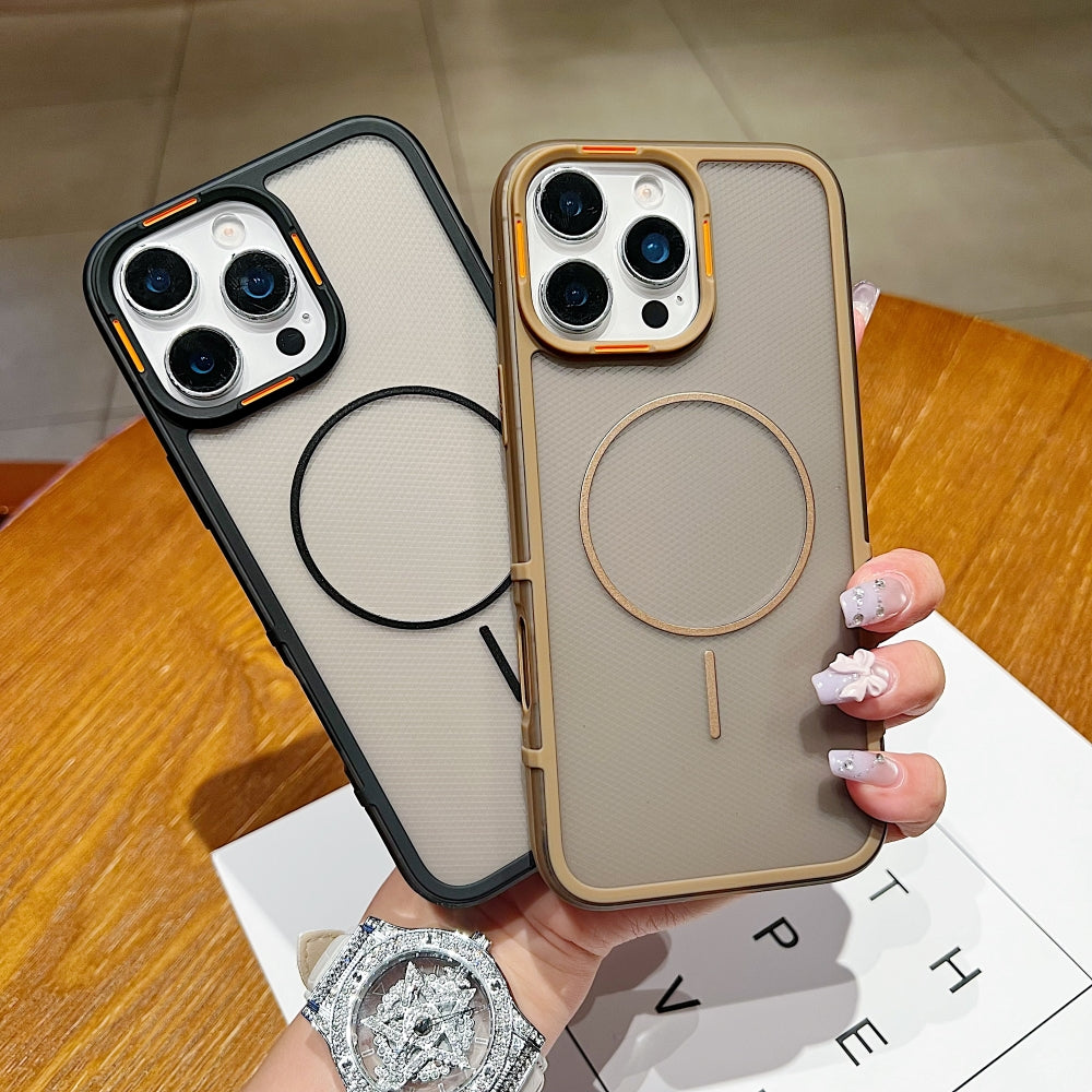 New Style Grid Pattern Fine Circle Magnetic Phone Case