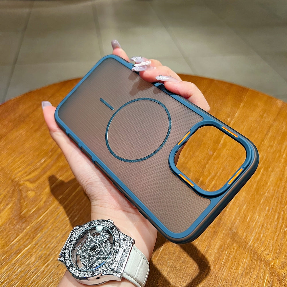 New Style Grid Pattern Fine Circle Magnetic Phone Case