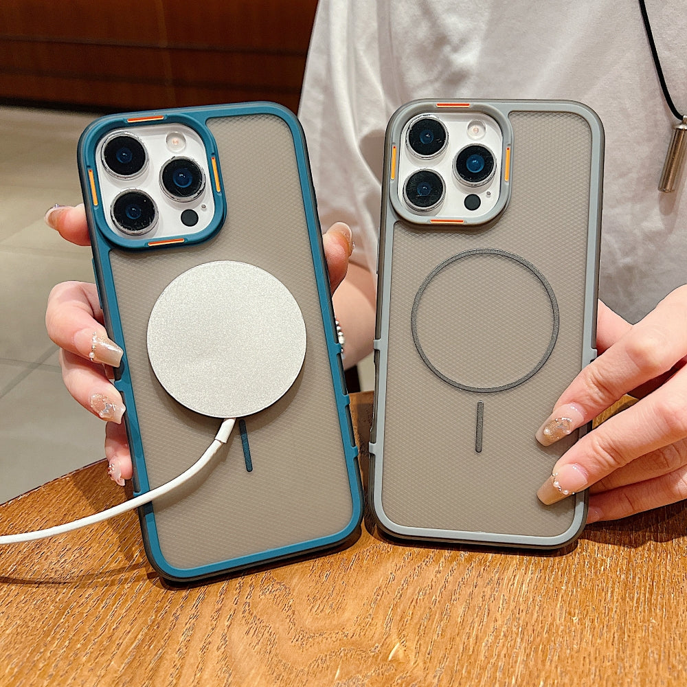 New Style Grid Pattern Fine Circle Magnetic Phone Case
