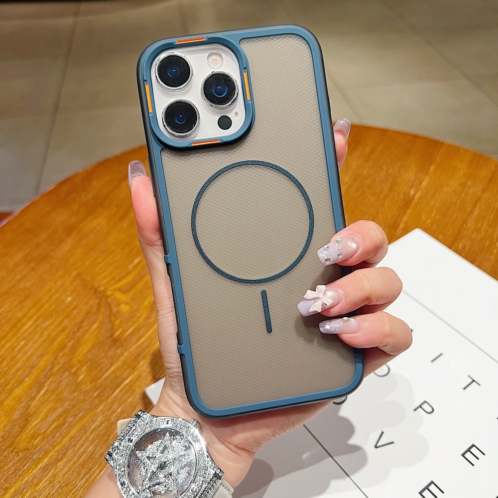 New Style Grid Pattern Fine Circle Magnetic Phone Case