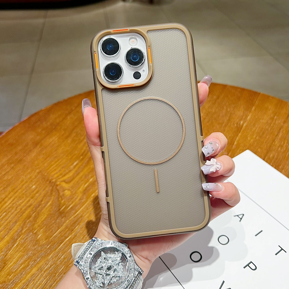 New Style Grid Pattern Fine Circle Magnetic Phone Case