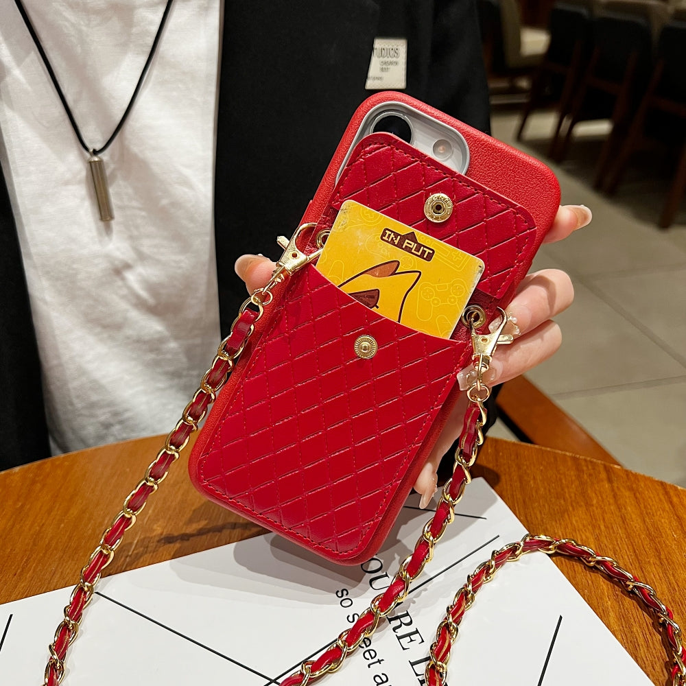 Leather Wallet with Lanyard Sling Phone Case