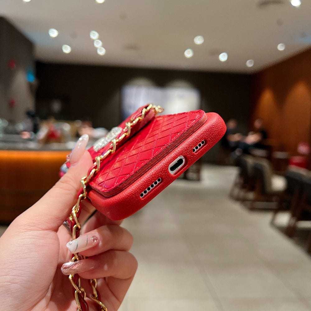 Leather Wallet with Lanyard Sling Phone Case