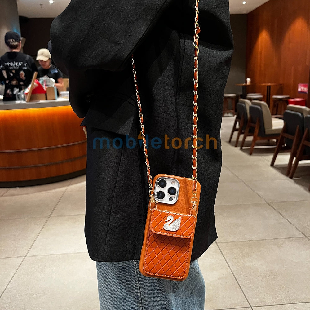 PU Leather Wallet with Lanyard Sling Phone Case | Mobile Cover - iPhone 16 Plus