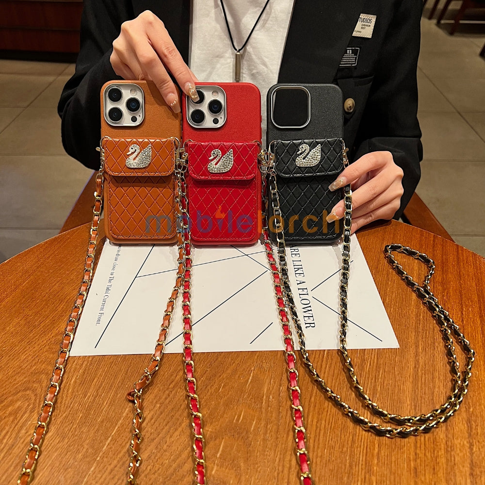 PU Leather Wallet with Lanyard Sling Phone Case | Mobile Cover - iPhone 16 Plus