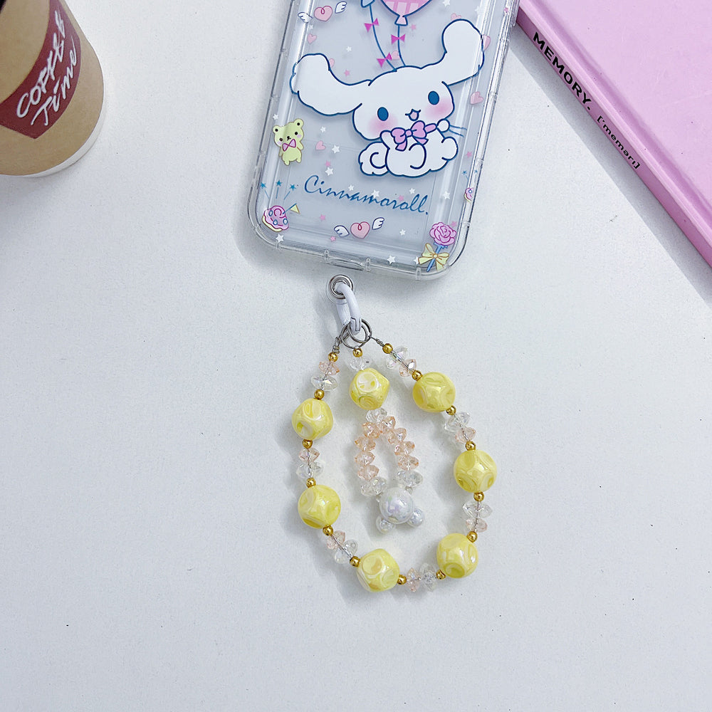 Crystal and Pearl Beads Chain Phone Charm | Handbag Charm | Keychain