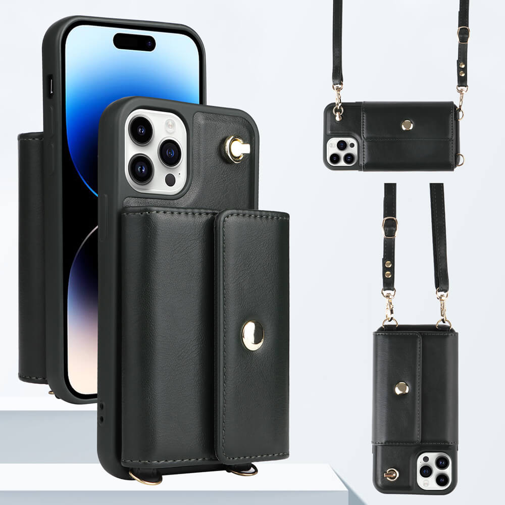 Phone Protective PU Leather Wallet Purse Case with Card Holder - iPhone 14 Plus