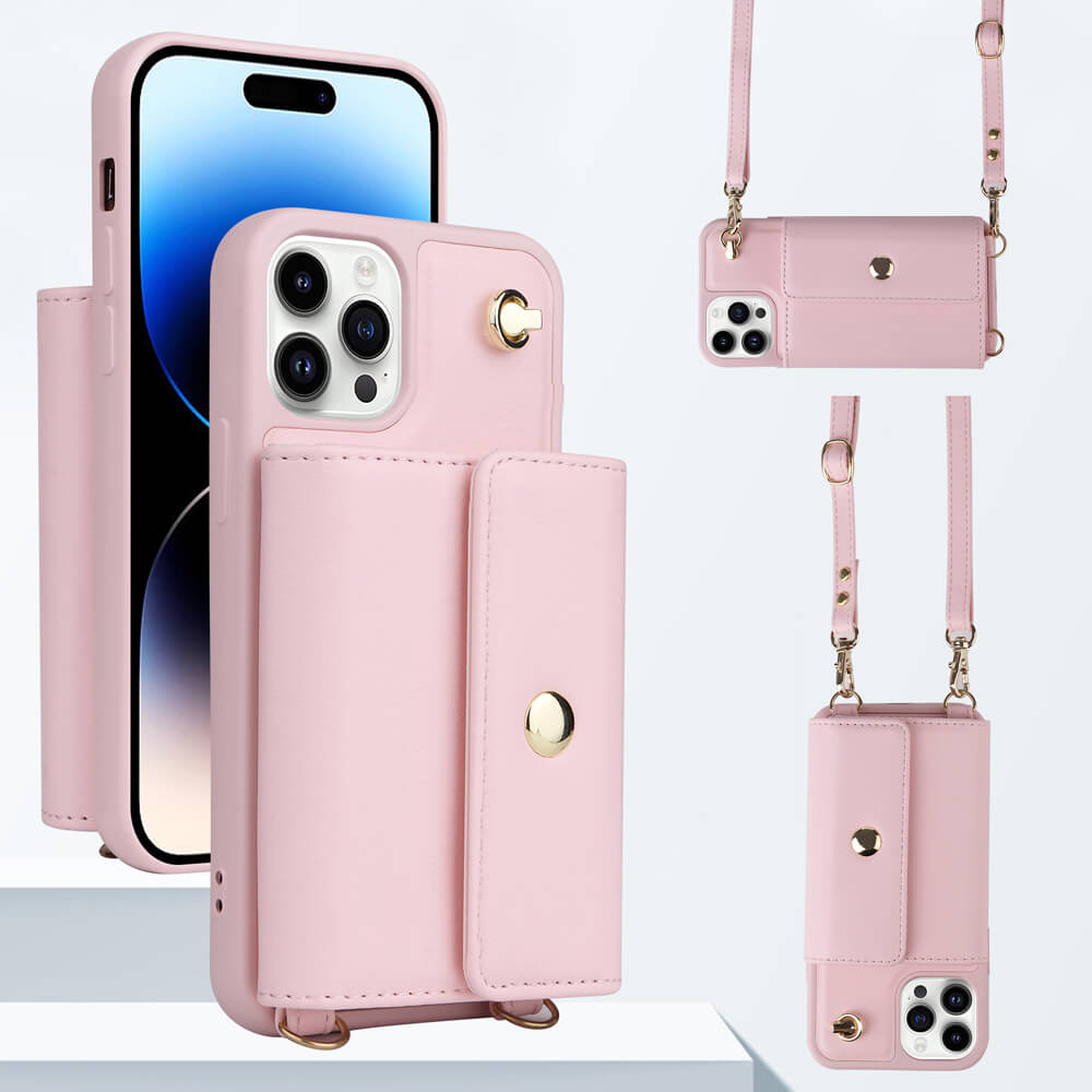 Phone Protective PU Leather Wallet Purse Case with Card Holder - iPhone 14 Plus