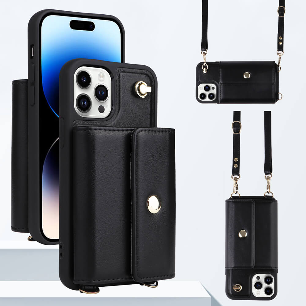 Phone Protective PU Leather Wallet Purse Case with Card Holder - iPhone 14 Plus