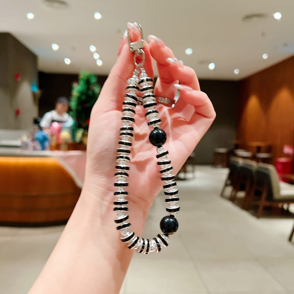 Polished Pearl Wrist Phone Charm