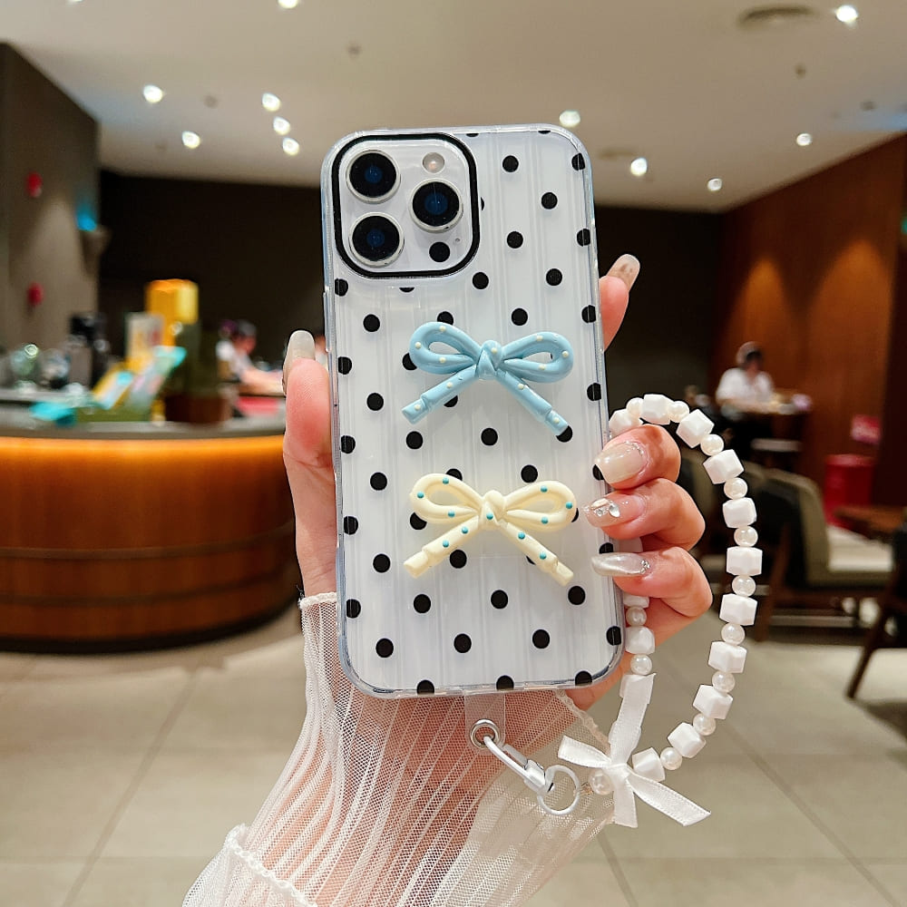 Polka Bow Chic Phone Case