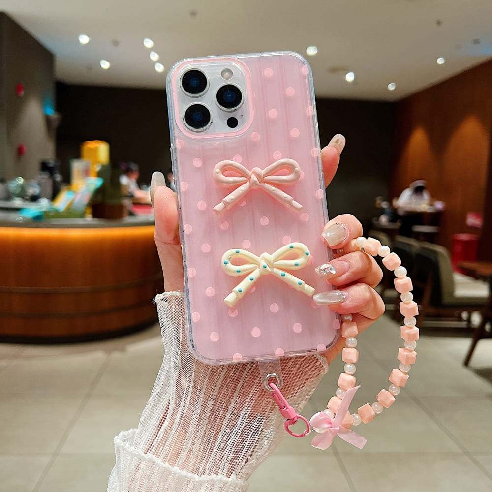 Polka Bow Chic Phone Case
