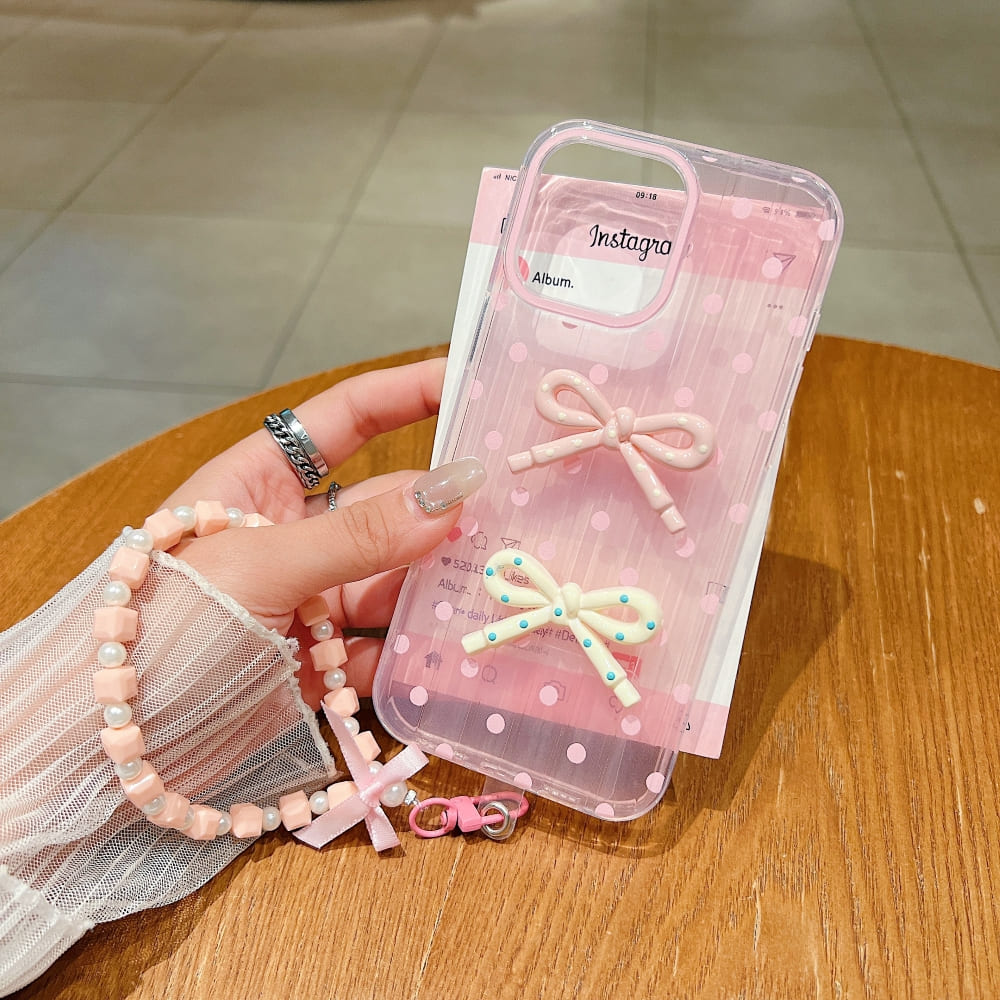 Polka Bow Chic Phone Case