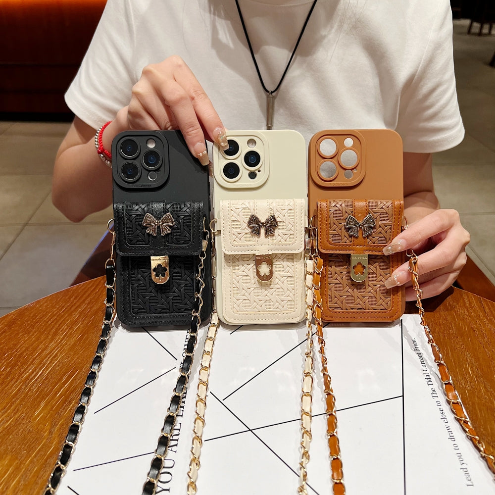 Portable Crossbody Strap Wallet Camera Protection Phone Case