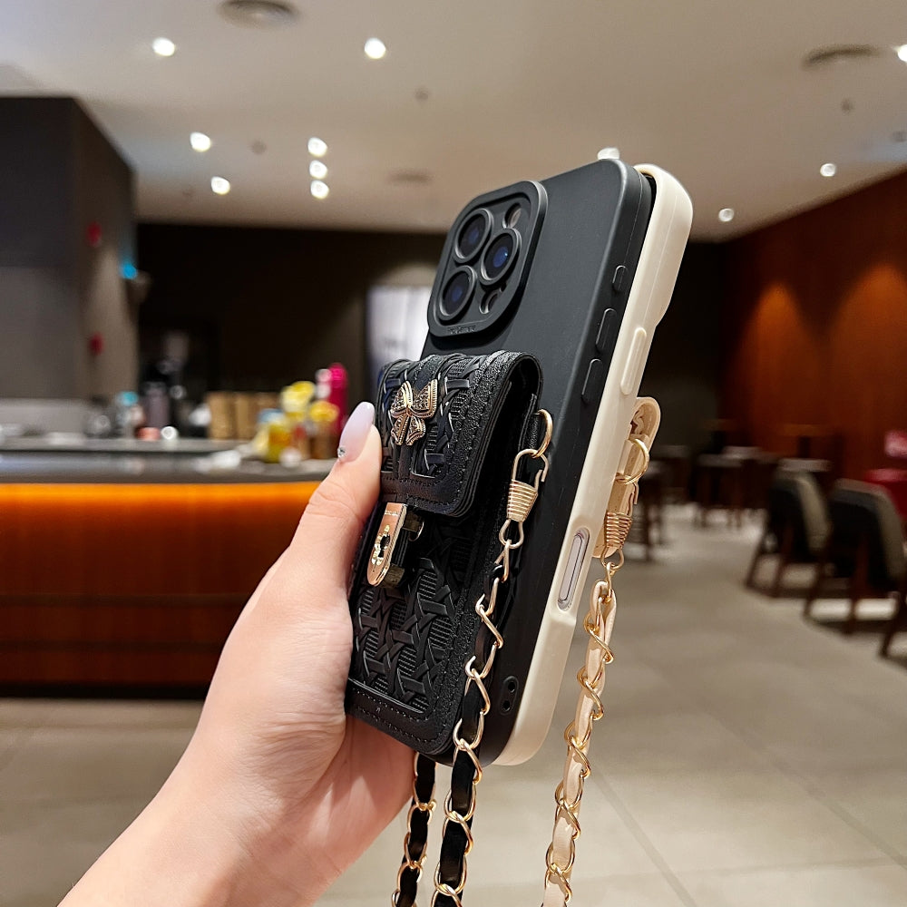 Portable Crossbody Strap Wallet Camera Protection Phone Case