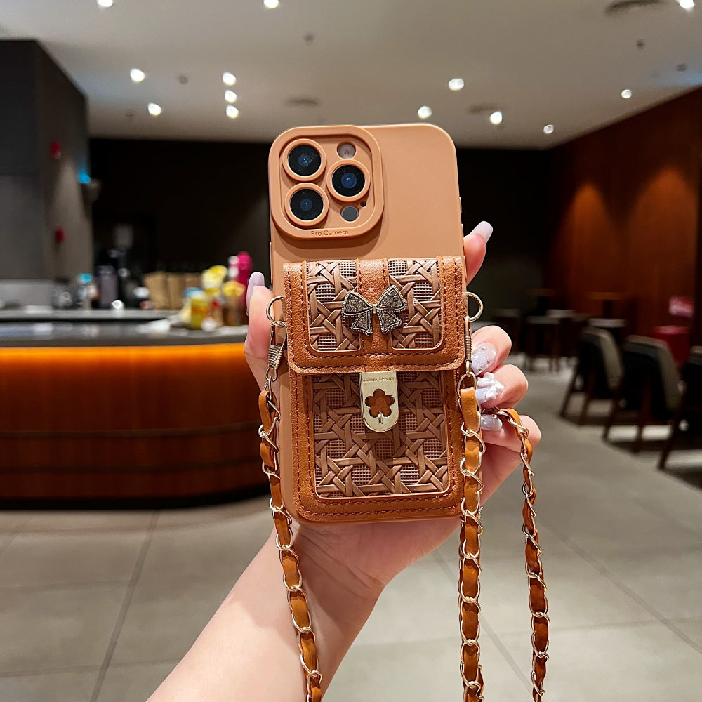 Portable Crossbody Strap Wallet Camera Protection Phone Case