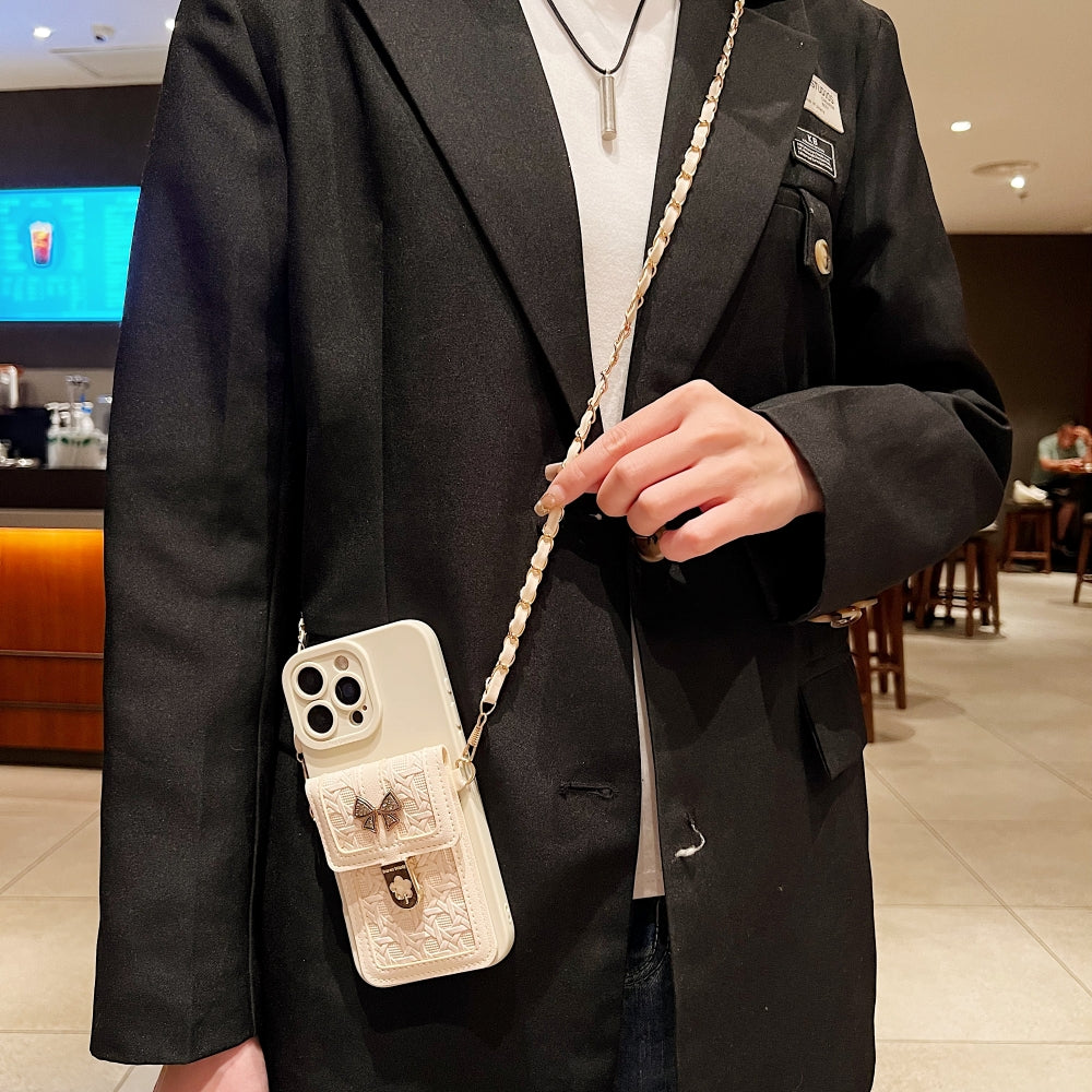 Portable Crossbody Strap Wallet Camera Protection Phone Case