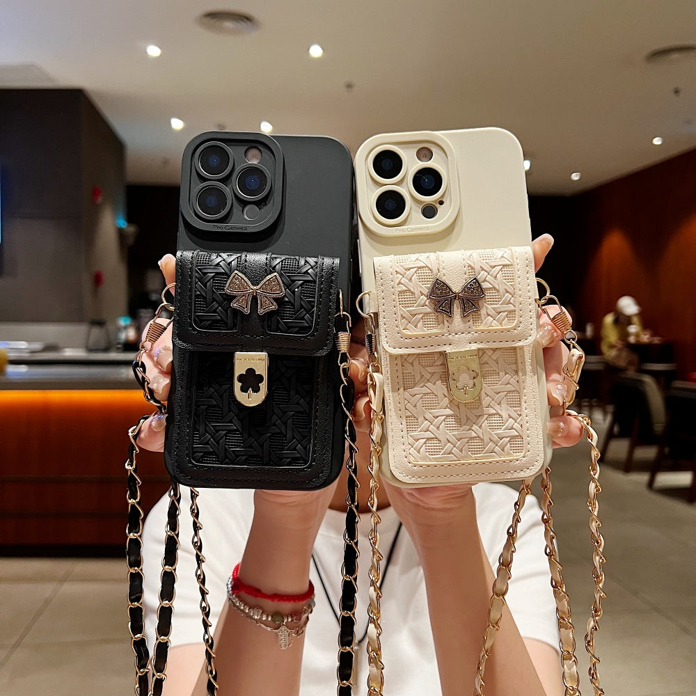 Portable Crossbody Strap Wallet Camera Protection Phone Case