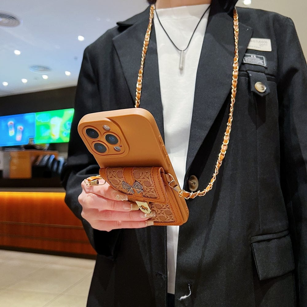 Portable Crossbody Strap Wallet Camera Protection Phone Case