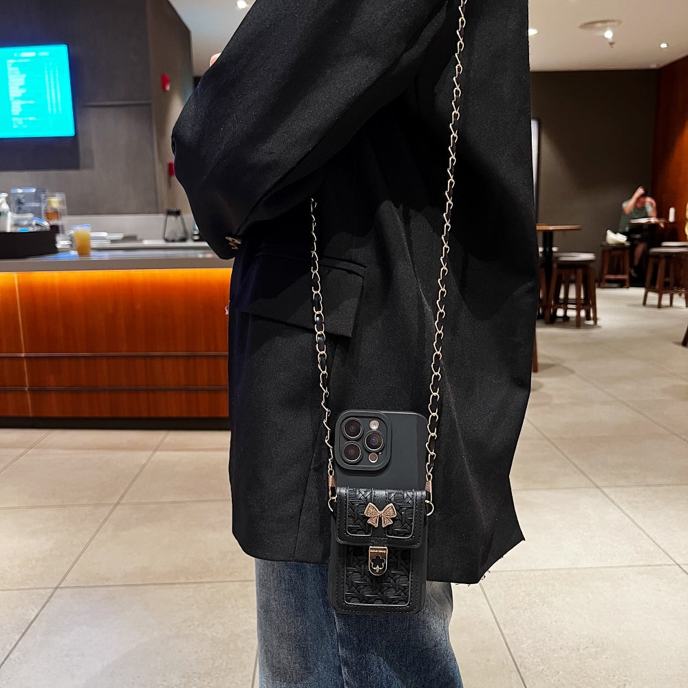 Portable Crossbody Strap Wallet Camera Protection Phone Case