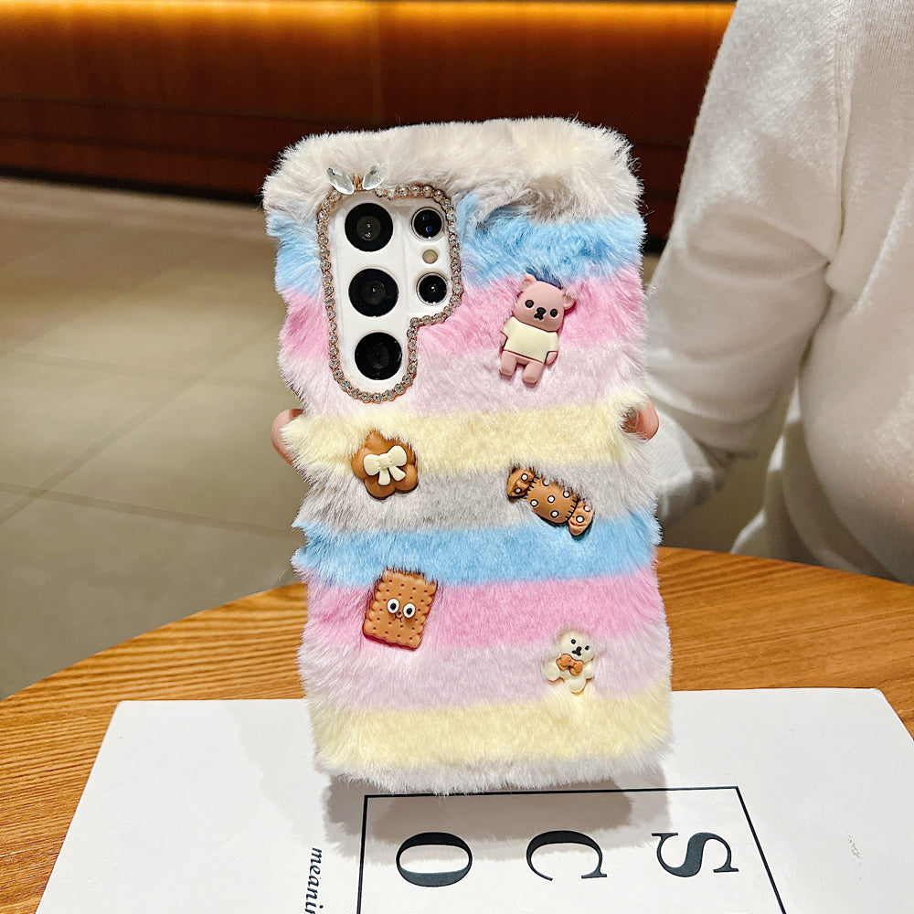Rainbow Furry 3D Toy Camera Protection Soft Phone Case - iPhone 14 Pro