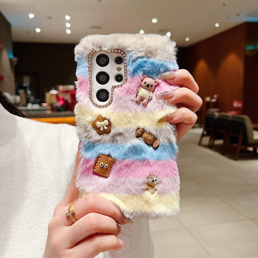 Rainbow Furry 3D Toy Camera Protection Soft Phone Case - iPhone 14 Pro