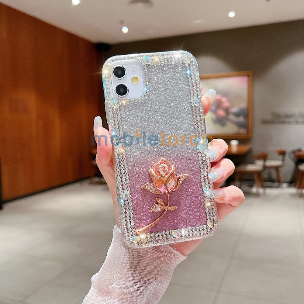 Rose Diamond TPU (Soft) Phone Case - iPhone 14 Pro