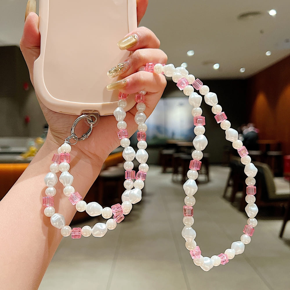 Rosy Pearl Phone Chain | Phone Strap