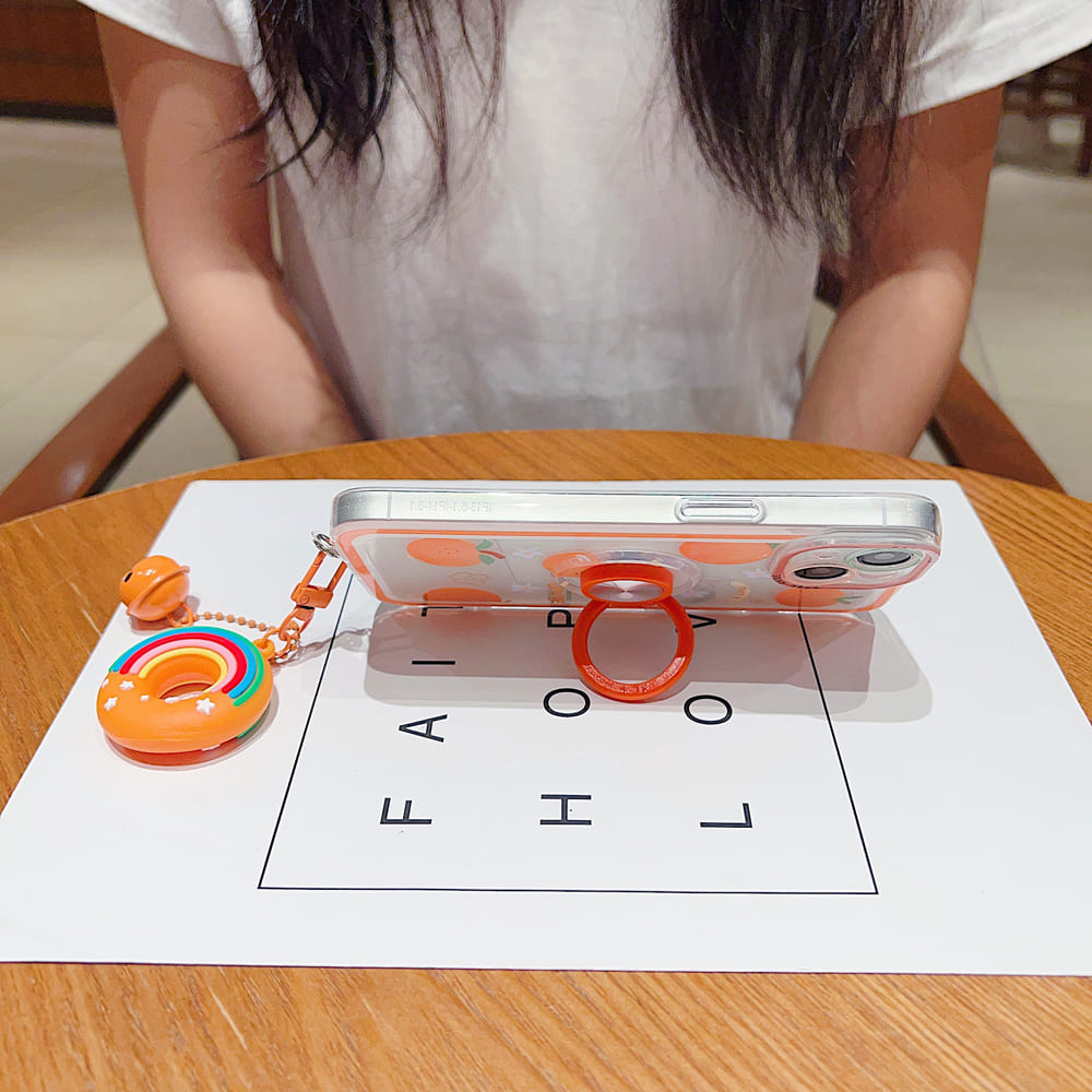 Rotated Ring Holder Printed Case With Charm