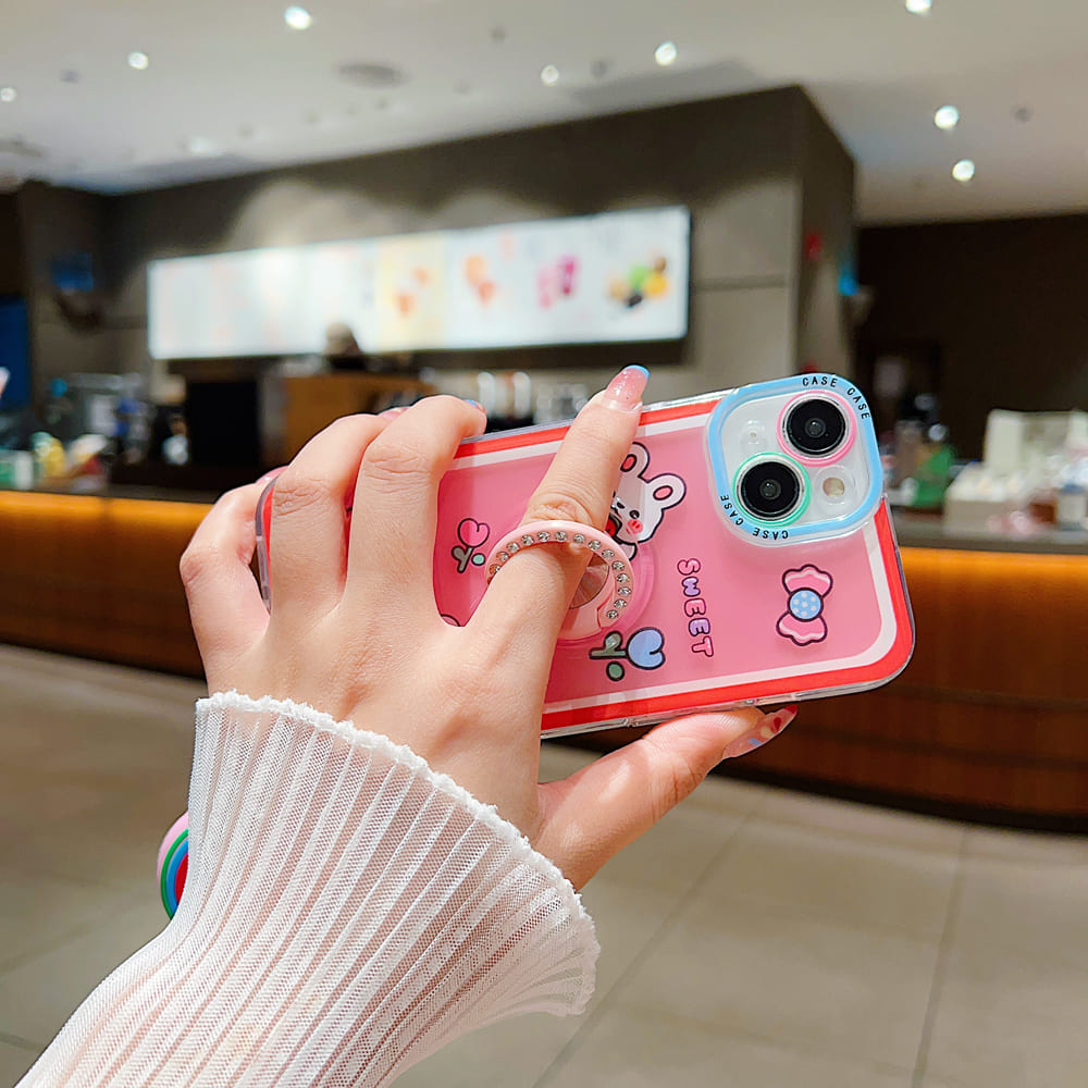 Rotated Ring Holder Printed Case With Charm