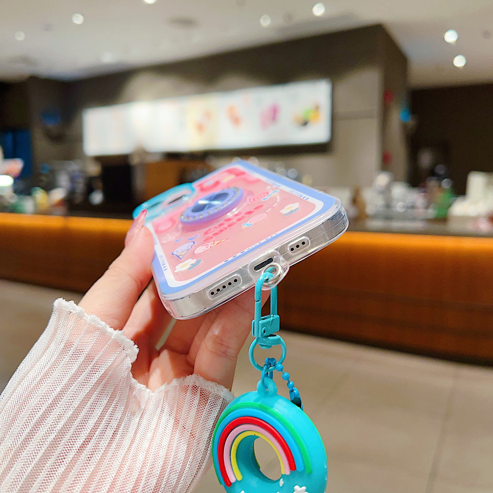 Rotated Ring Holder Printed Case With Charm