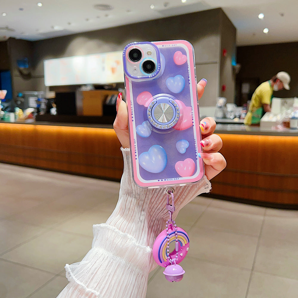 Rotated Ring Holder Printed Case With Charm