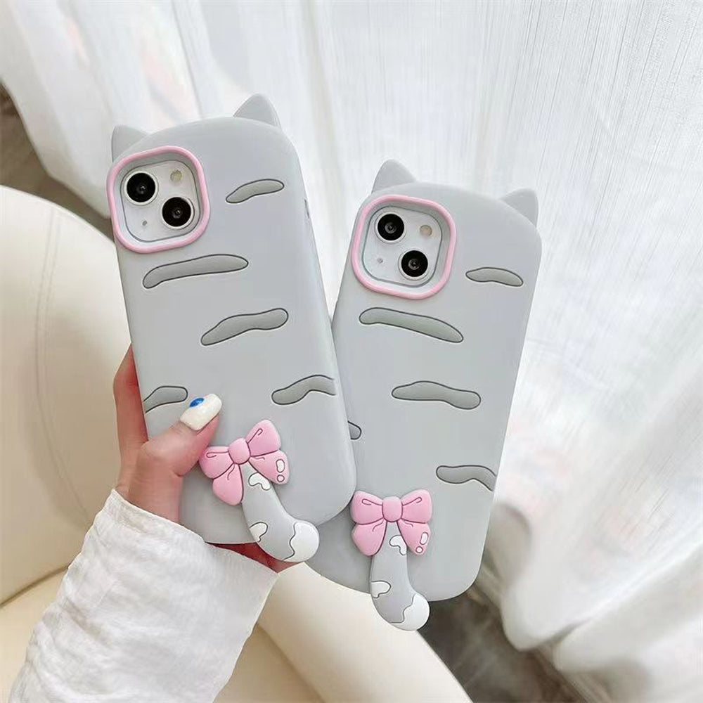 Cute Little Cat Phone Case with A Rotated Tail - iPhone 14 Pro Max
