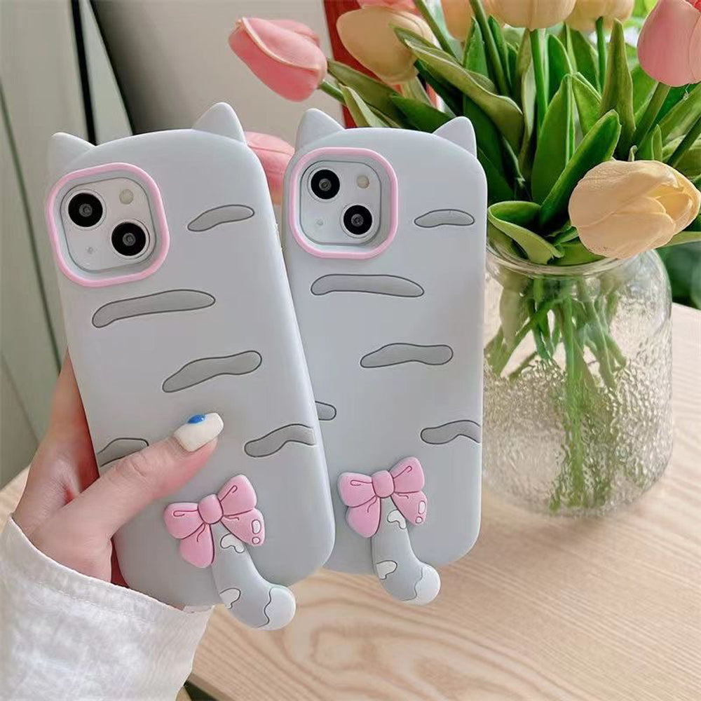 Cute Little Cat Phone Case with A Rotated Tail - iPhone 15 Pro Max