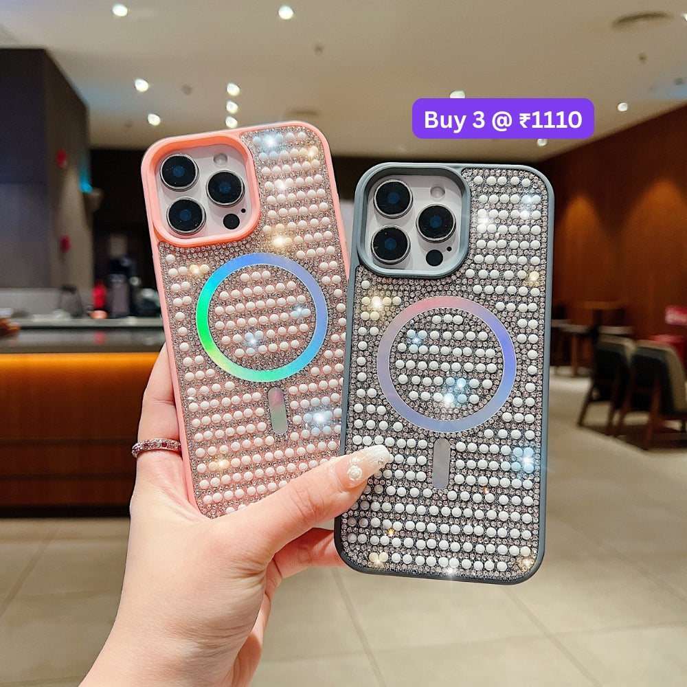 Shining Star and Pearl Diamond Magsafe Phone Case - iPhone 16 Pro