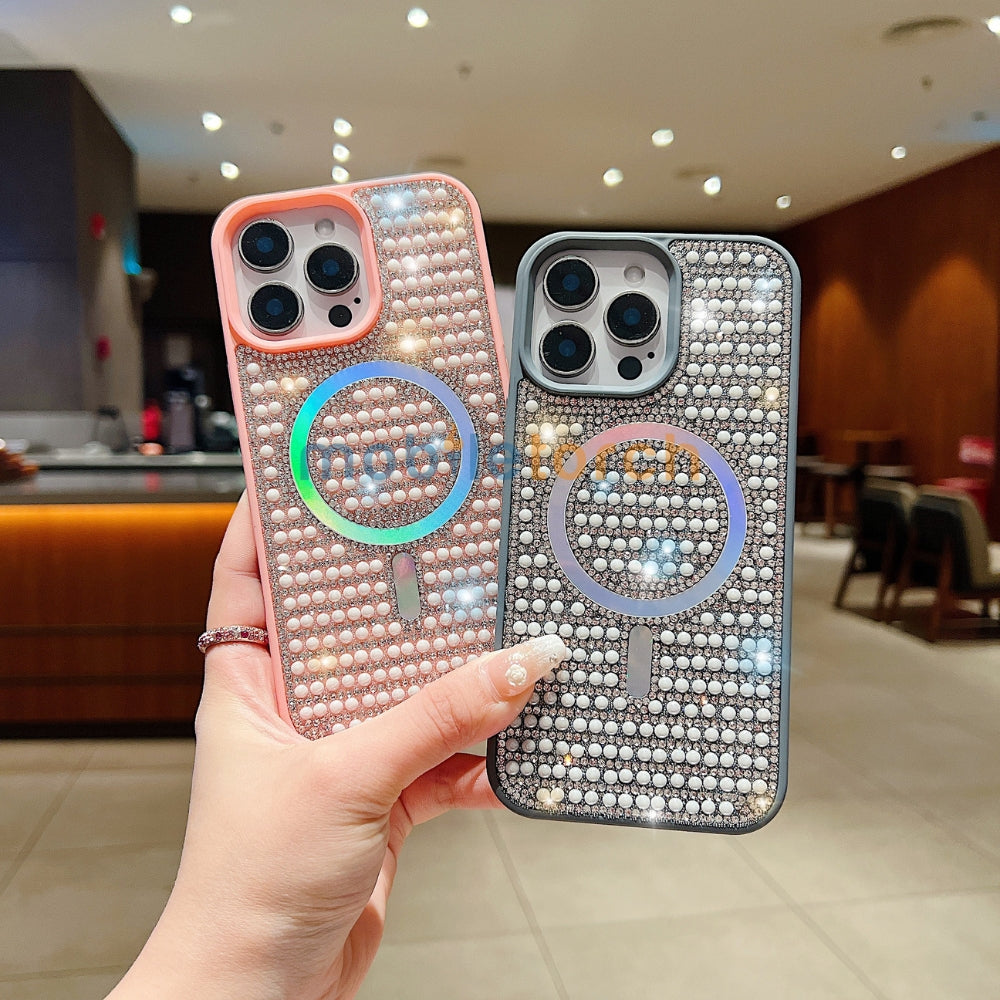 Shining Star and Pearl Diamond Magsafe Phone Case - Samsung S24