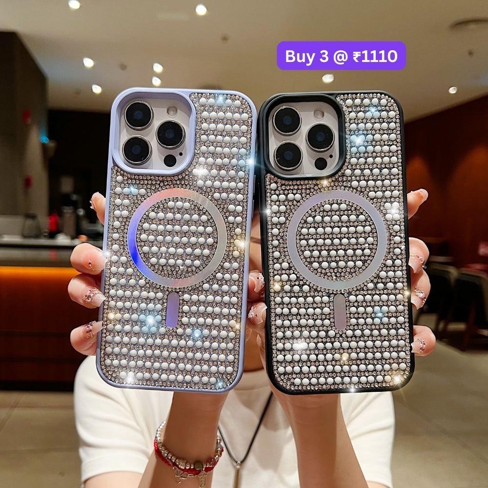 Shining Star and Pearl Diamond Magsafe Phone Case - iPhone 16 Pro