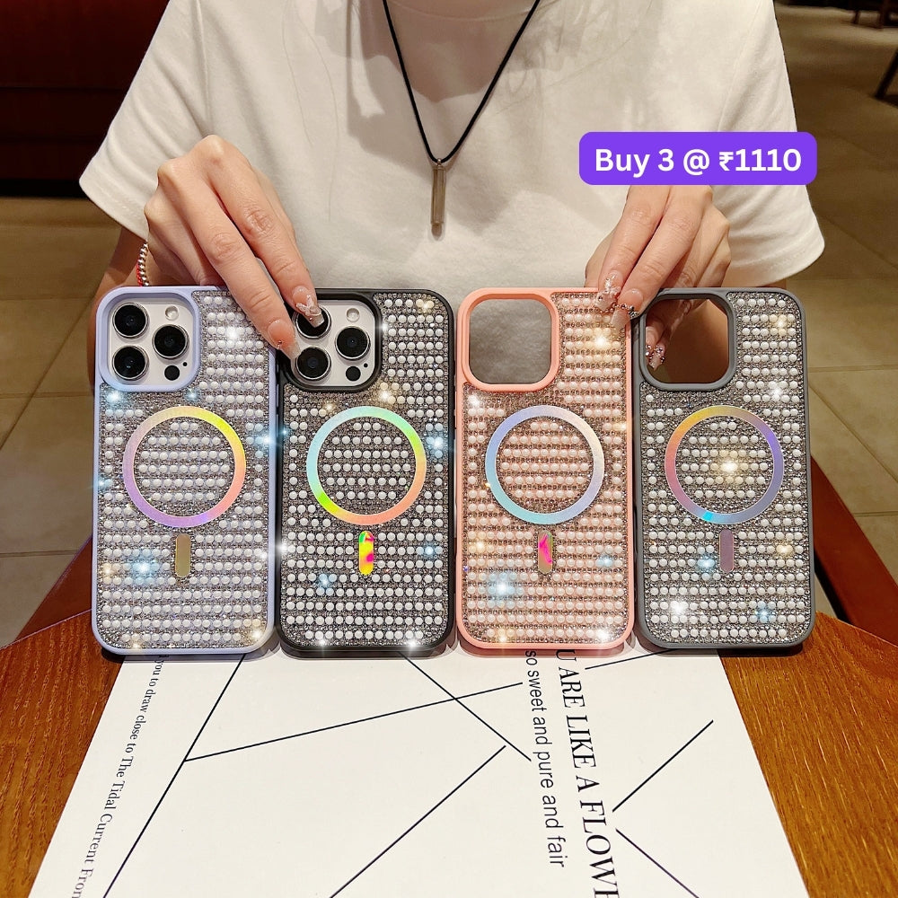 Shining Star and Pearl Diamond Magsafe Phone Case - iPhone 16 Pro