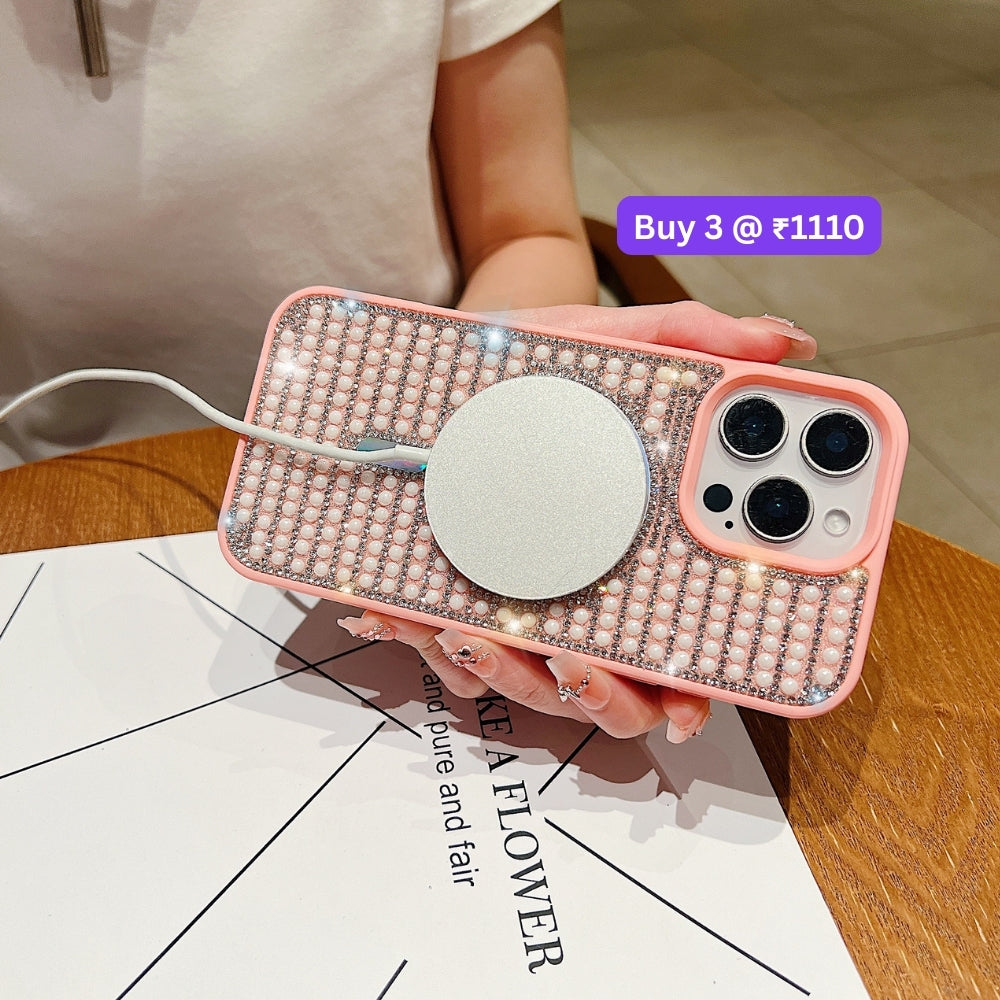 Shining Star and Pearl Diamond Magsafe Phone Case - iPhone 16 Pro