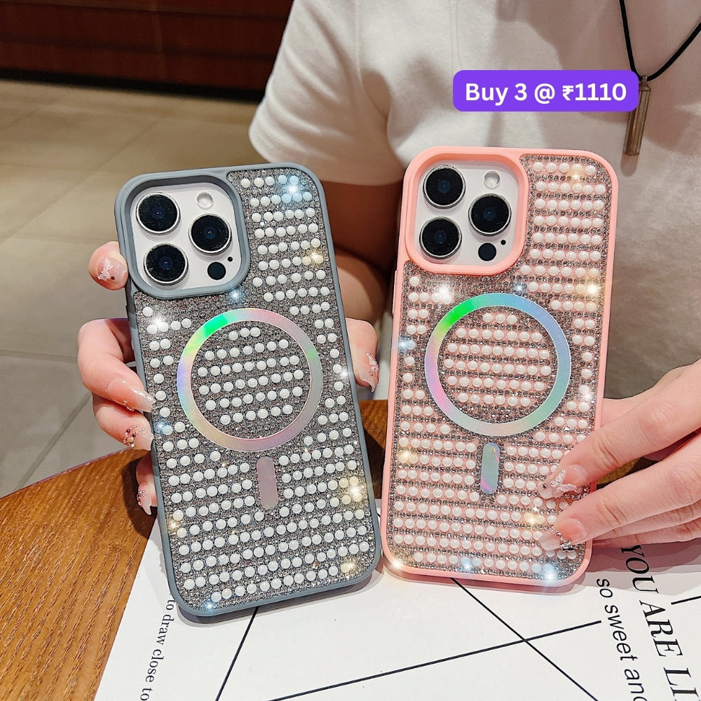 Shining Star and Pearl Diamond Magsafe Phone Case - iPhone 16 Pro