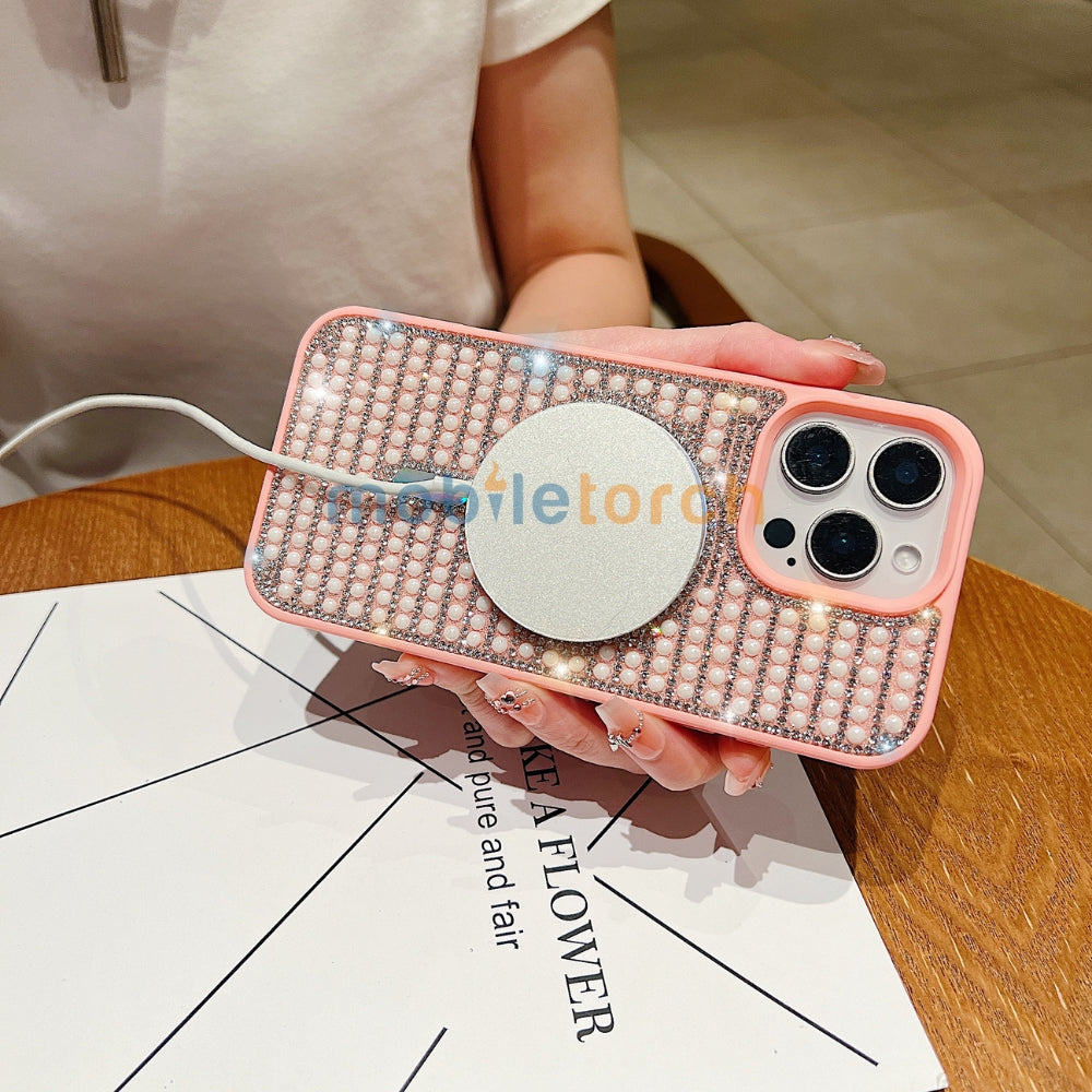 Shining Star and Pearl Diamond Magsafe Phone Case - Samsung S24