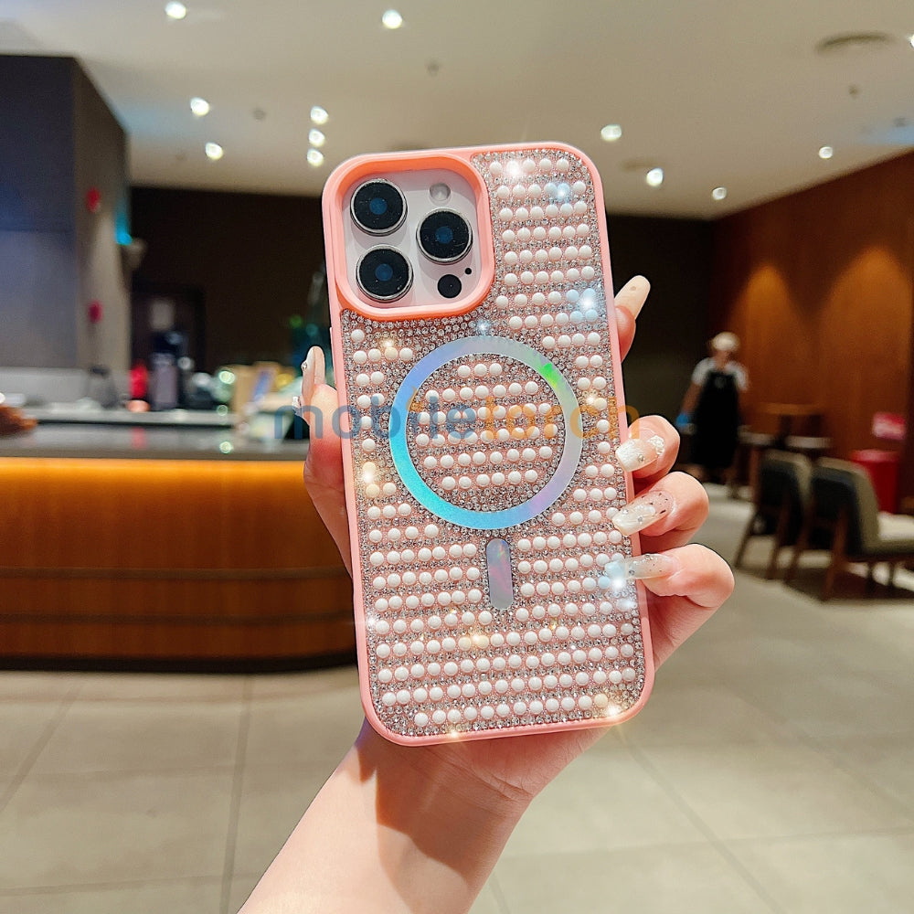Shining Star and Pearl Diamond Magsafe Phone Case - Samsung S24