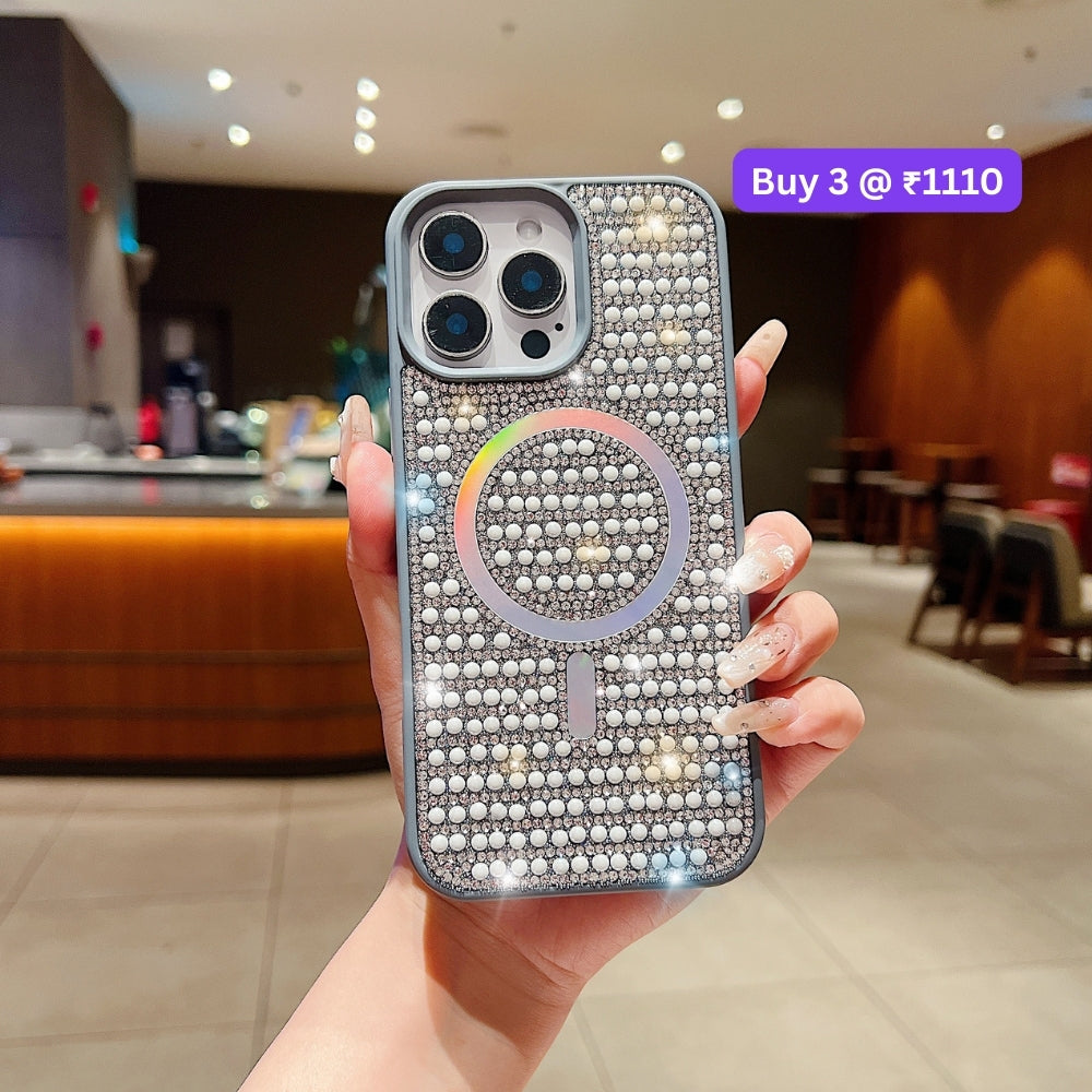 Shining Star and Pearl Diamond Magsafe Phone Case - iPhone 16 Pro