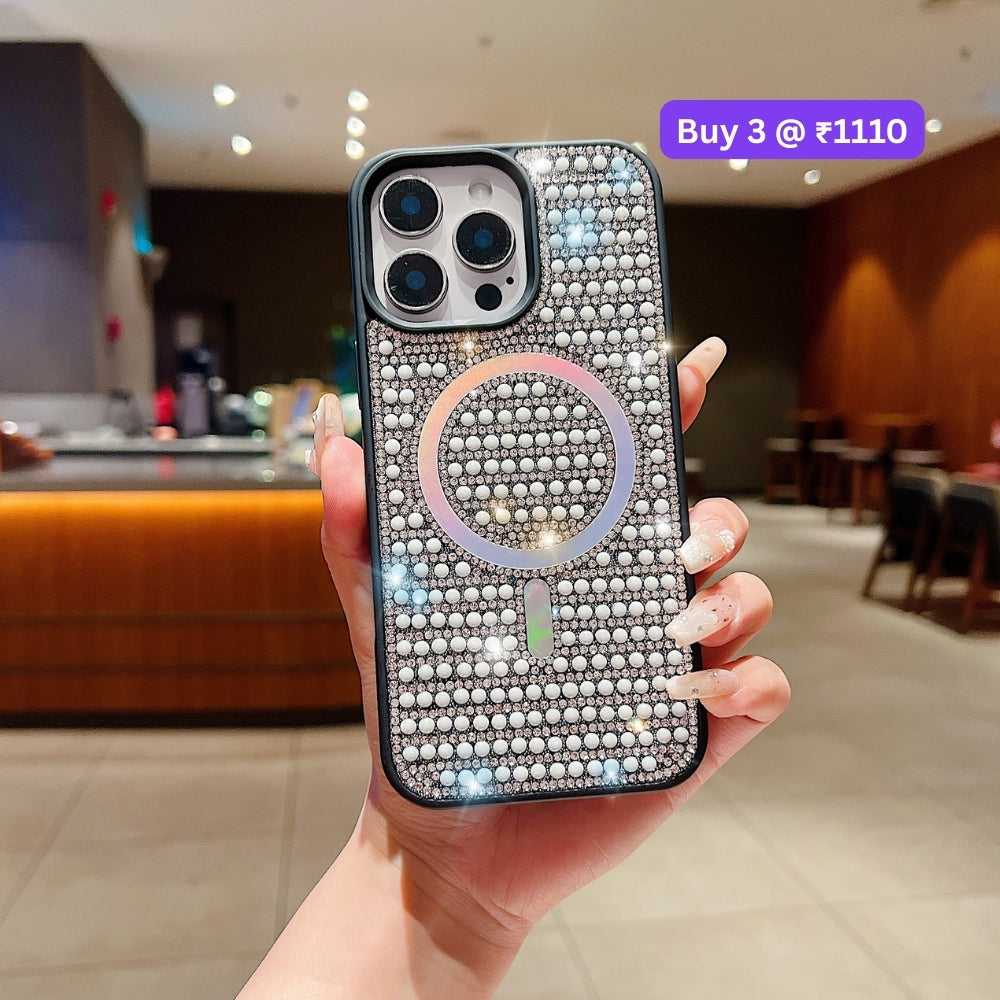 Shining Star and Pearl Diamond Magsafe Phone Case - iPhone 16 Pro