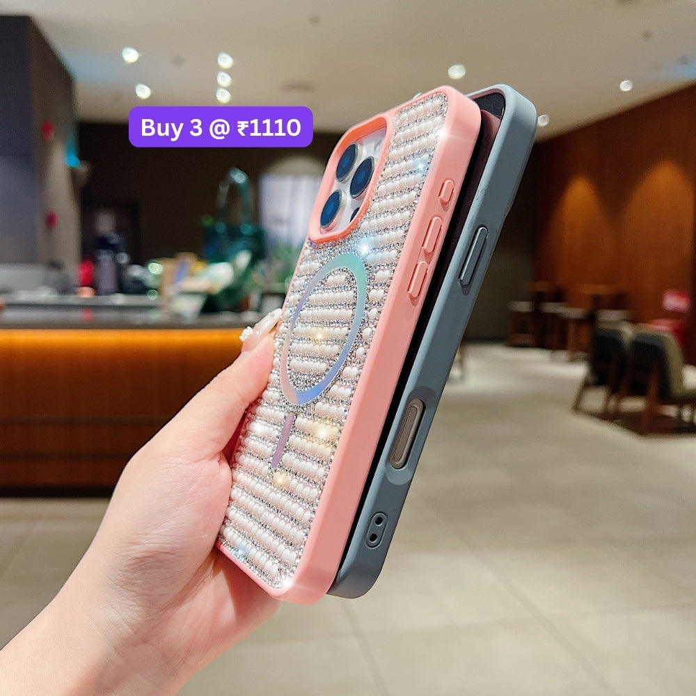 Shining Star and Pearl Diamond Magsafe Phone Case - iPhone 16 Pro