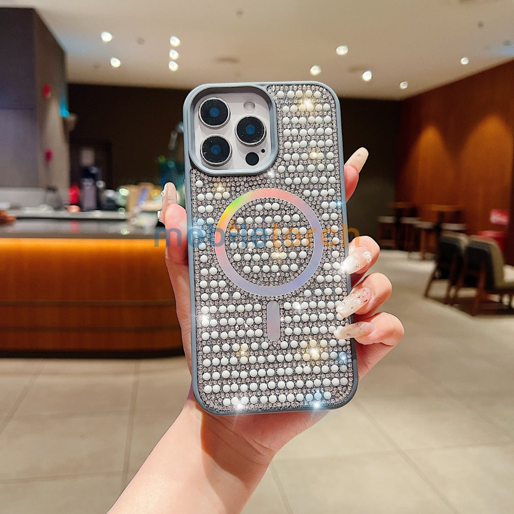Shining Star and Pearl Diamond Magsafe Phone Case - Samsung S24