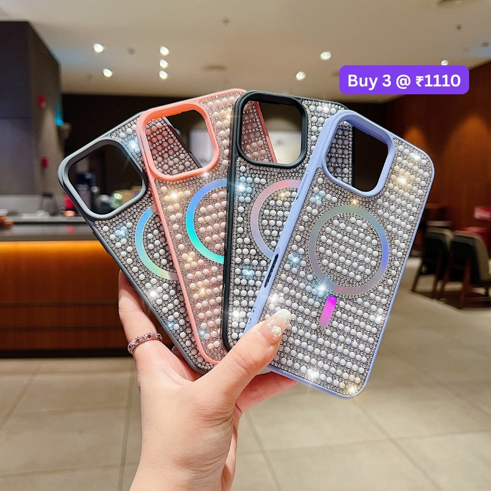 Shining Star and Pearl Diamond Magsafe Phone Case - iPhone 16 Pro