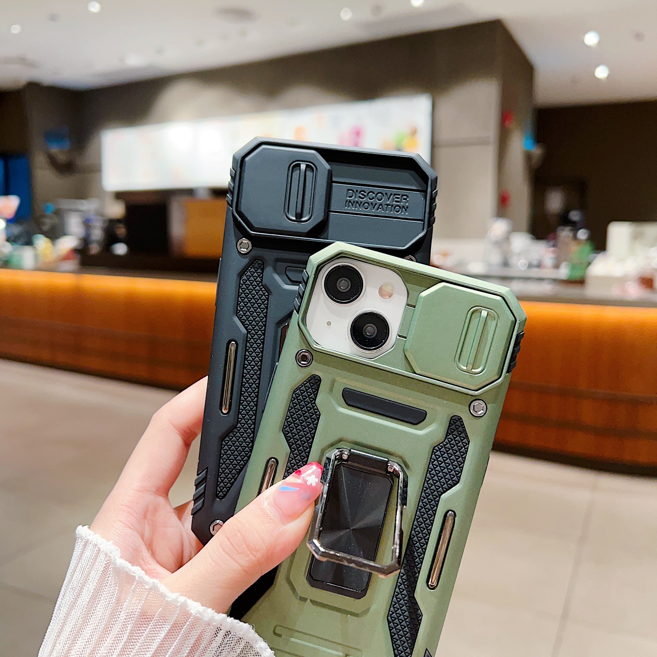 Shockproof Camera Shutter Ring Holder PC (Hard) Stand Cover - Samsung M23