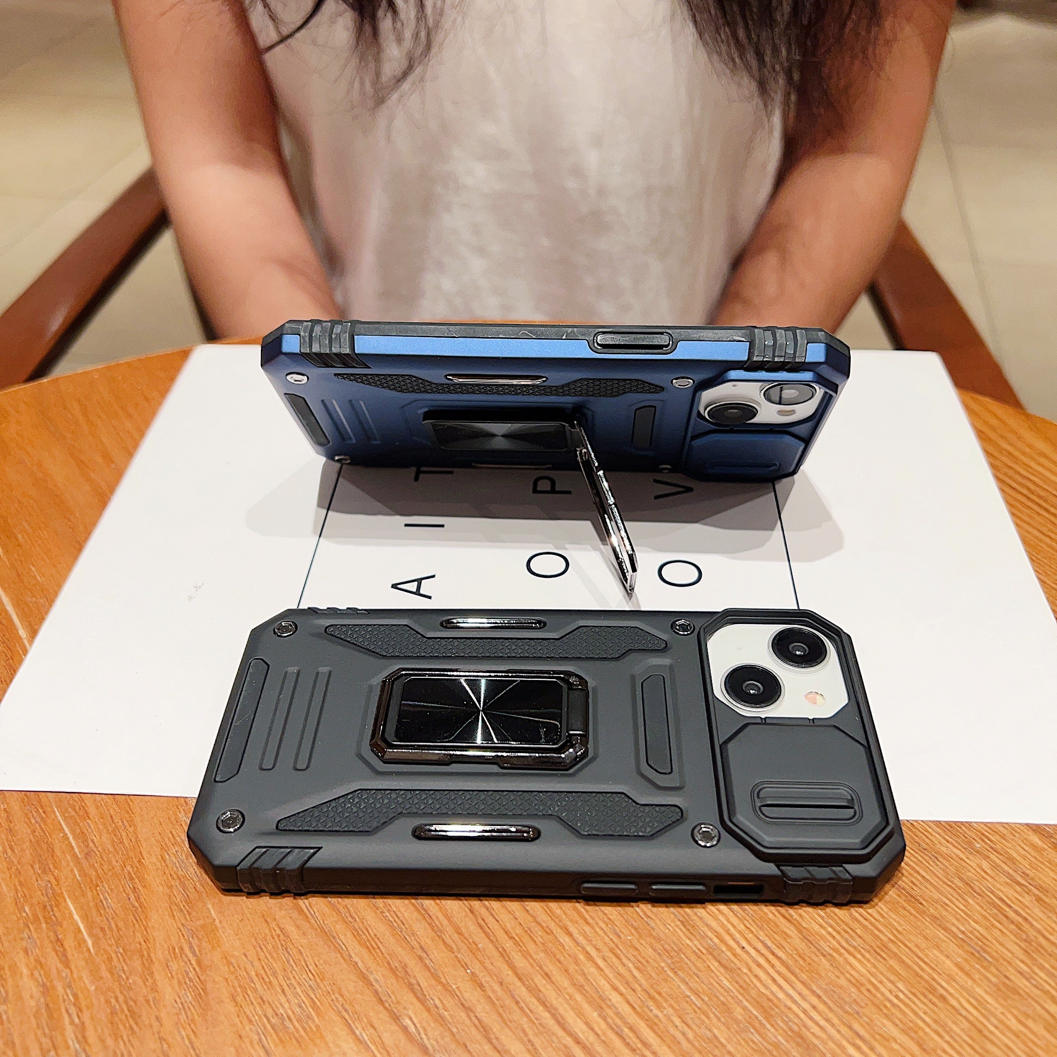 Shockproof Camera Shutter Ring Holder PC (Hard) Stand Cover - Samsung M23